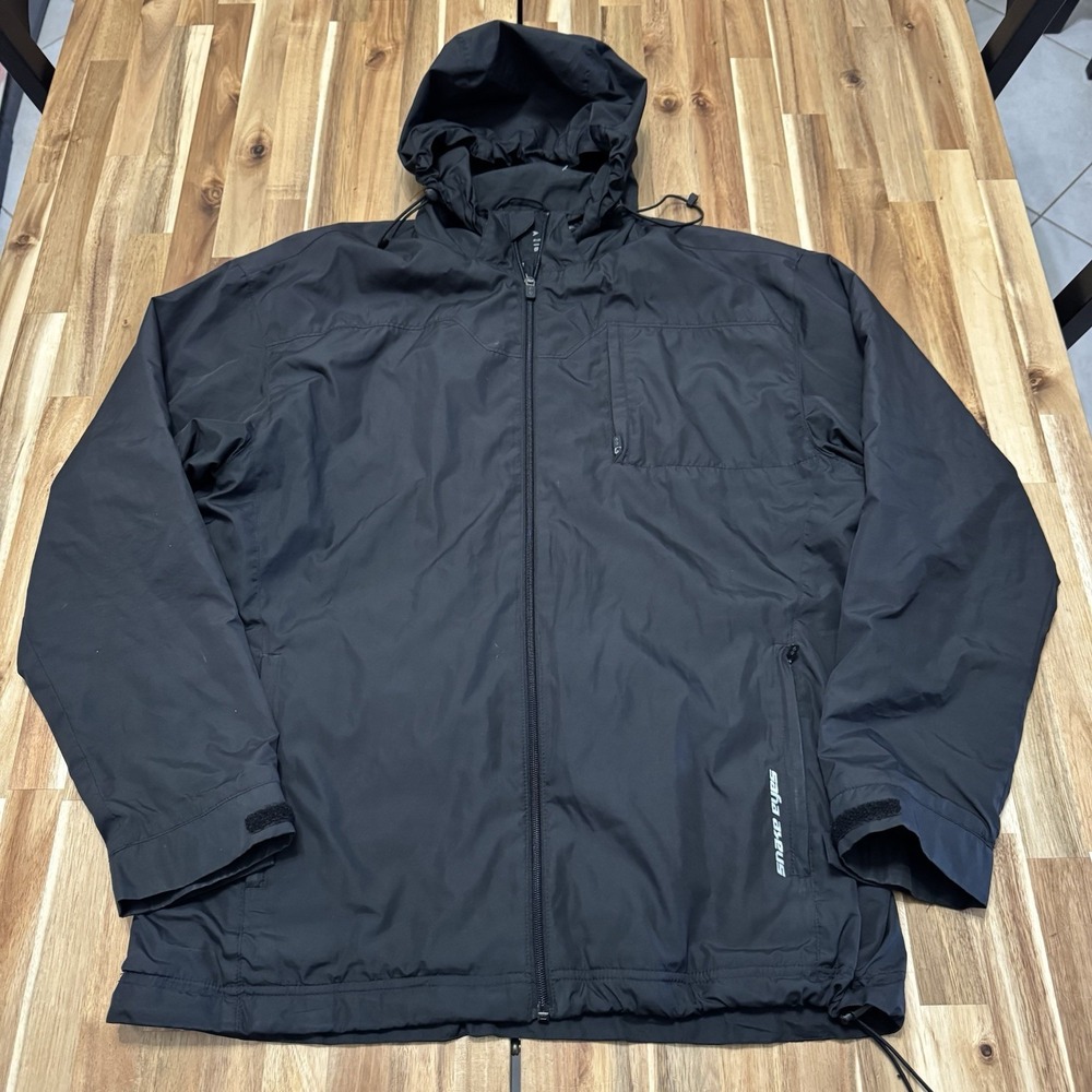 Snake Eyes Jacket Mens L‎ Black Weather 18 Full Zip Lightweight Golf Hooded